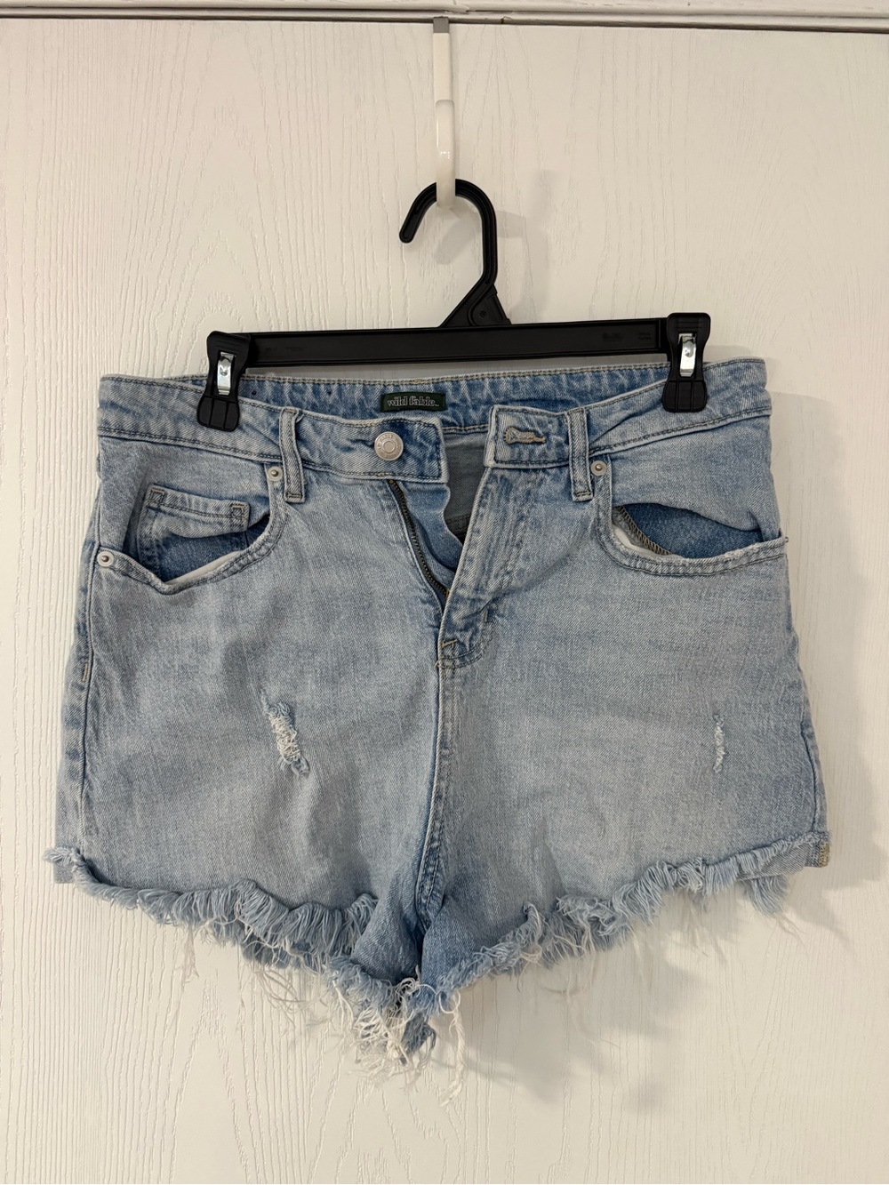 wild fable Light Wash Frayed Hem Denim Shorts